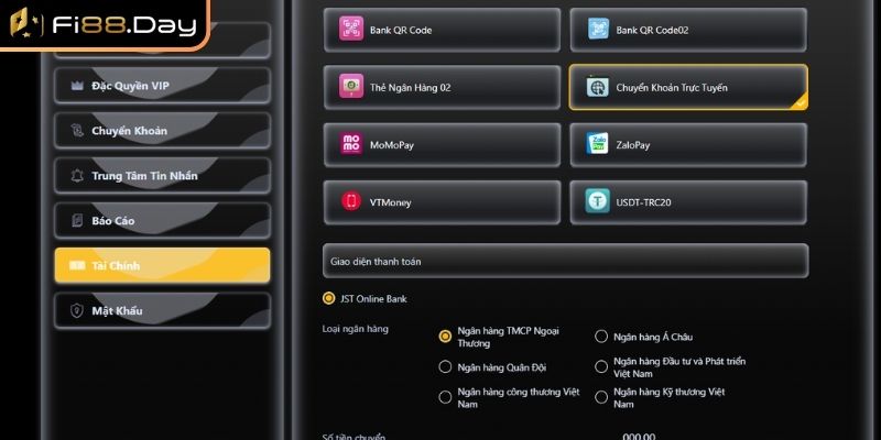 Nạp tiền qua Banking
